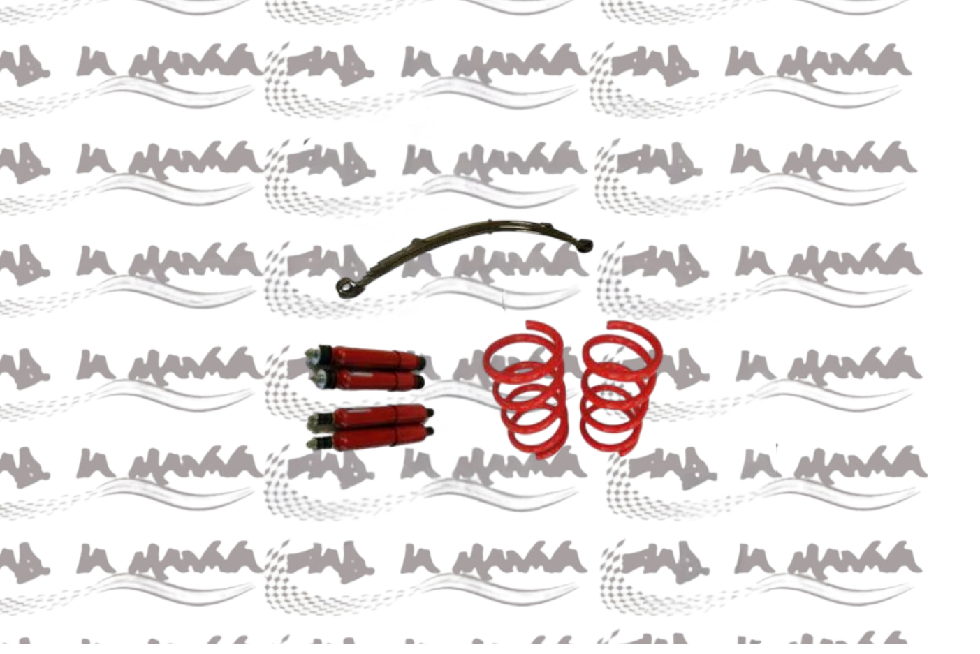 KIT ASSETTO SPORTIVO CON MOLLE ROSSE 19 CM AMMORTIZZATORI E BALESTRA FIAT 500