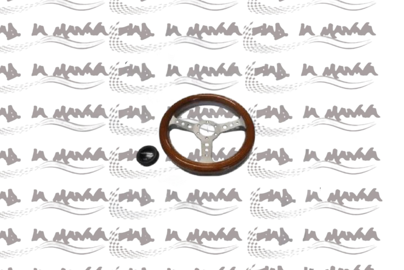 VOLANTE SPORTIVO IN MOGANO CON CLACSON DIAMETRO 320 MM PER FIAT 500